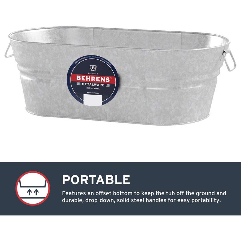Behrens 2 gal Steel Tub Oval