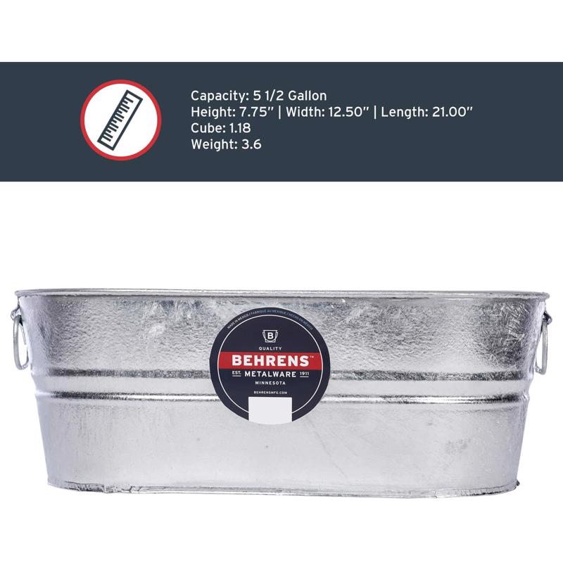 Behrens 5.5 gal Steel Tub Oval