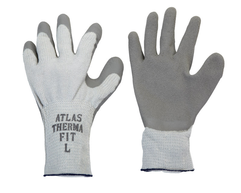 Atlas Therma Fit Unisex Indoor/Outdoor Cold Weather Work Gloves Gray L 1 pair