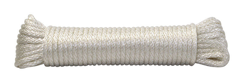 Ace 1/4 in. D X 50 ft. L White Solid Braided Nylon Rope