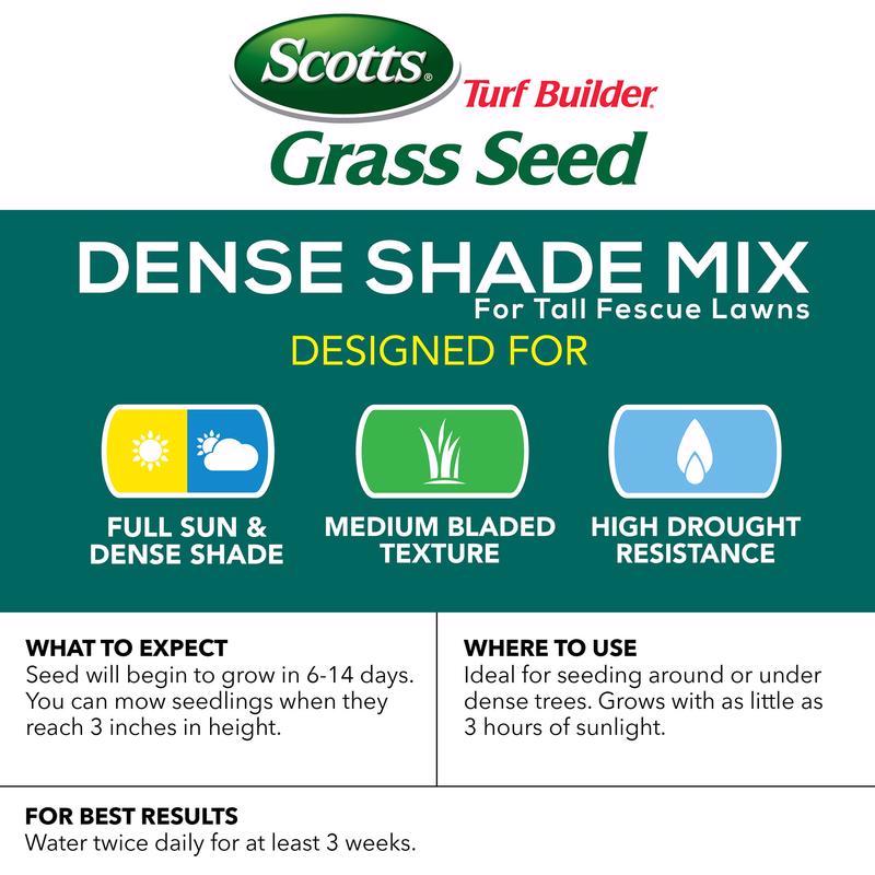 Scotts Turf Builder Tall Fescue Grass Dense Shade Grass Seed 3 lb