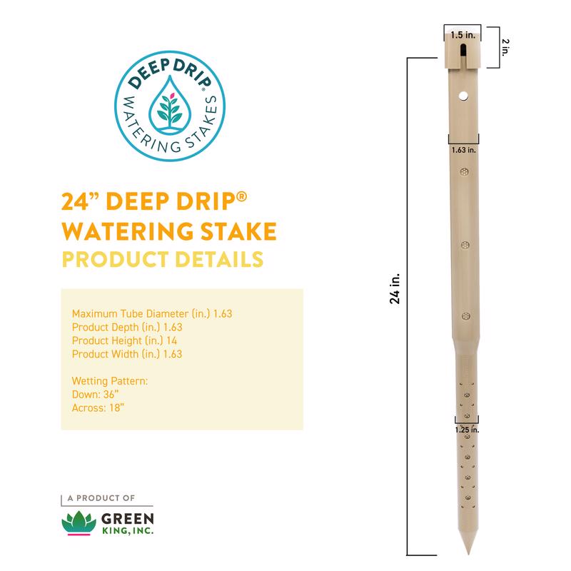 Deep Drip For 1/4 in. Tubing Drip Irrigation Watering Stake 24 in. H 1 pk