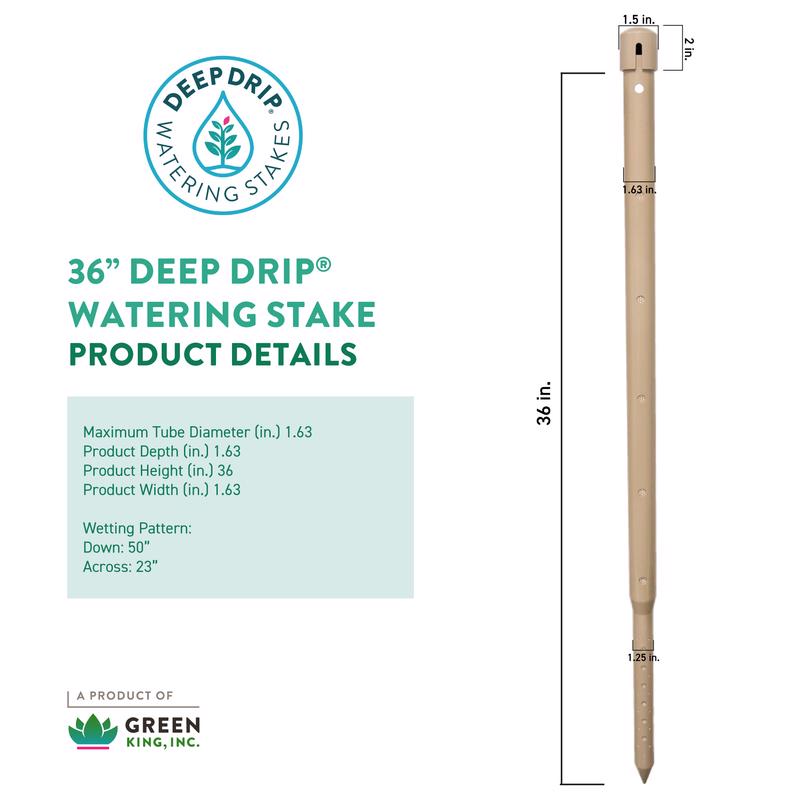 Deep Drip For 1/4 in. Tubing Drip Irrigation Watering Stake 36 in. H 1 pk