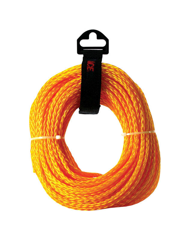 Ace 1/4 in. D X 100 ft. L Yellow Braided Poly Rope