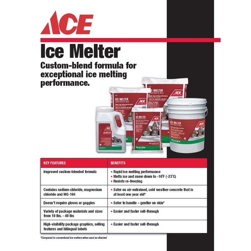 Ace Magnesium Chloride/MG-104/Sodium Chloride Pet Friendly Granule Ice Melt 20 lb