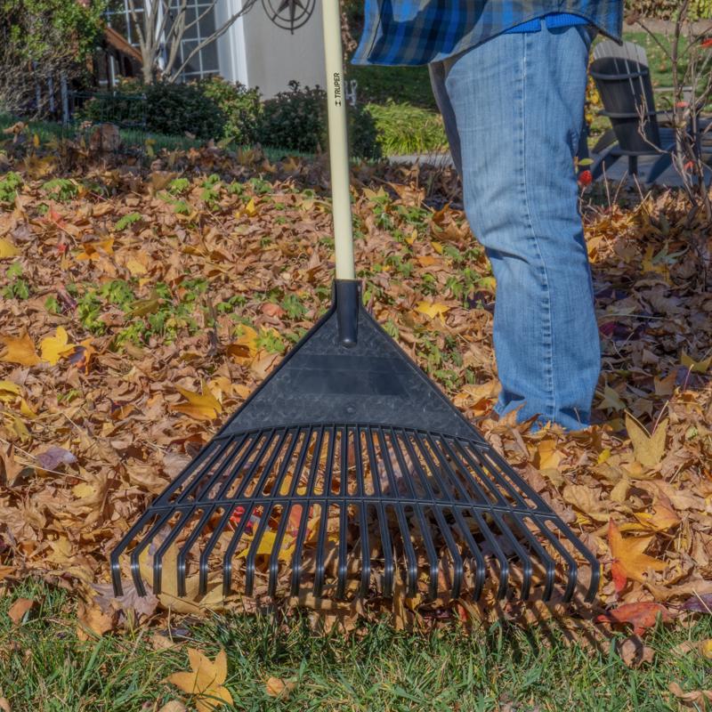 Truper 61 in. 22 Tine Poly Rake Wood Handle