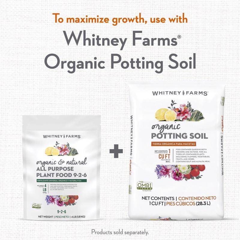 Whitney Farms Organic Granules All Purpose Plant Food 4 lb