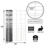 Garden Craft 28 in. H X 50 ft. L Galvanized Steel Welded Wire Fence