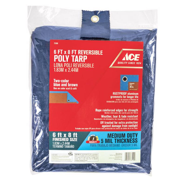 TARP POLY BLUE/BRN 6X8
