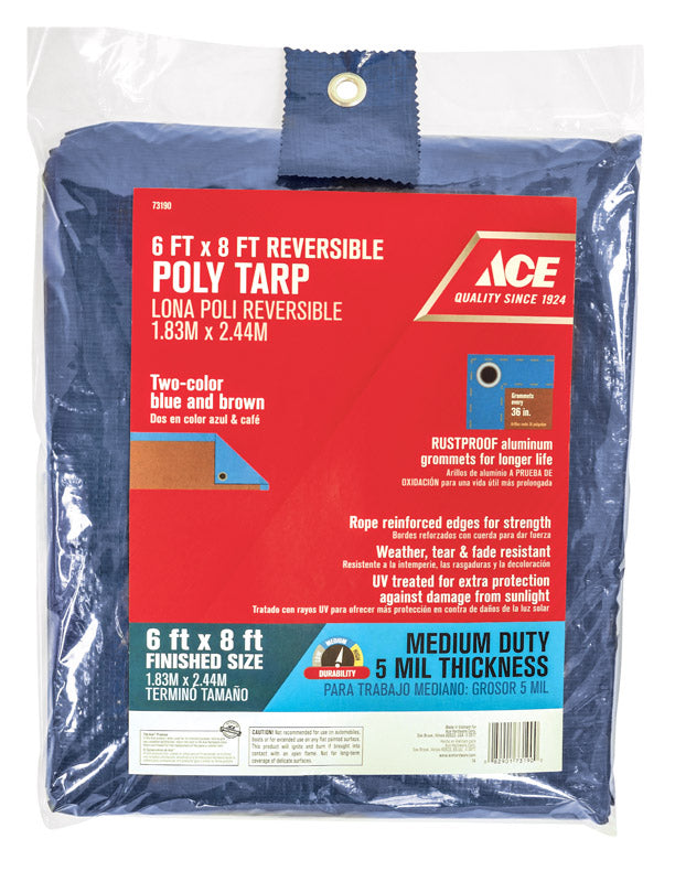 TARP POLY BLUE/BRN 6X8