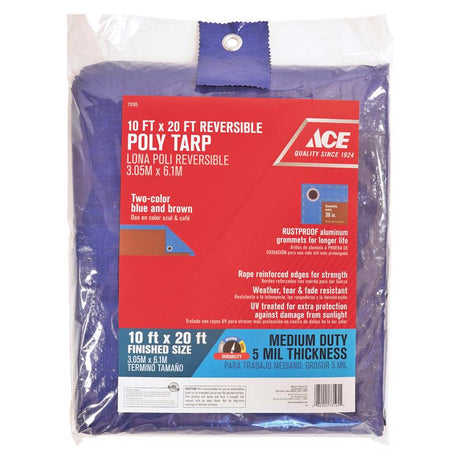 TARP POLY BLUE/BRN 10X20