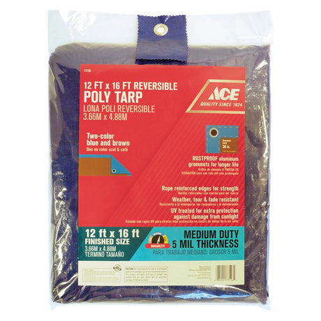 TARP POLY BLUE/BRN 12X16