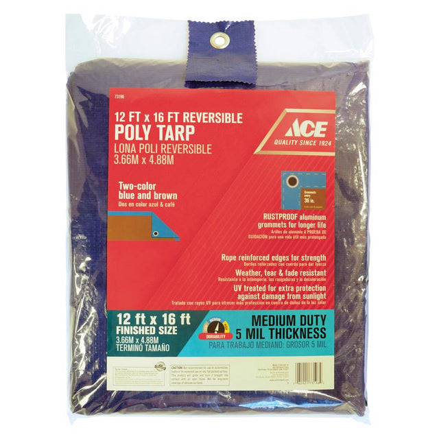 TARP POLY BLUE/BRN 12X16