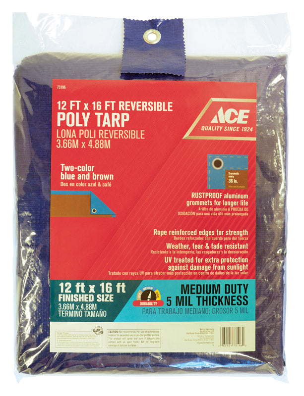 TARP POLY BLUE/BRN 12X16