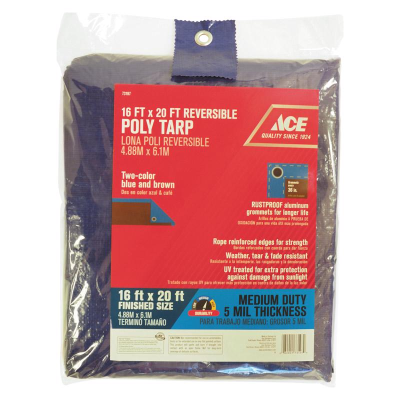 TARP POLY BLUE/BRN 16X20
