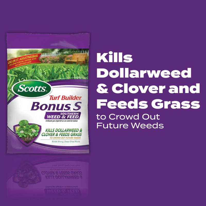 Scotts Turf Builder Bonus S Weed & Feed Southern Lawn Food For Multiple Grass Types 5000 sq ft