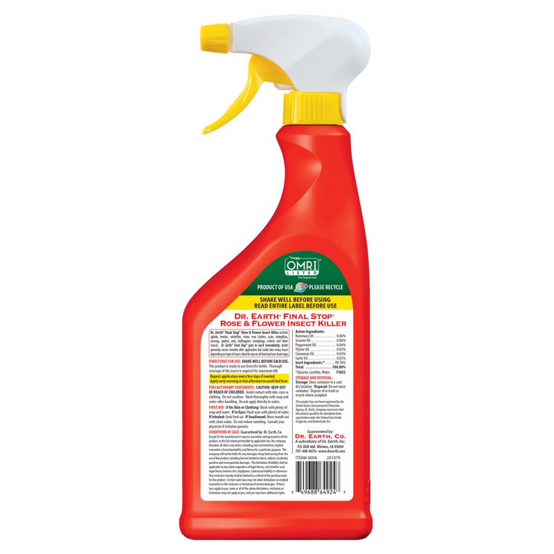 Dr. Earth Final Stop Rose & Flower Organic Insect Killer Liquid 24 oz