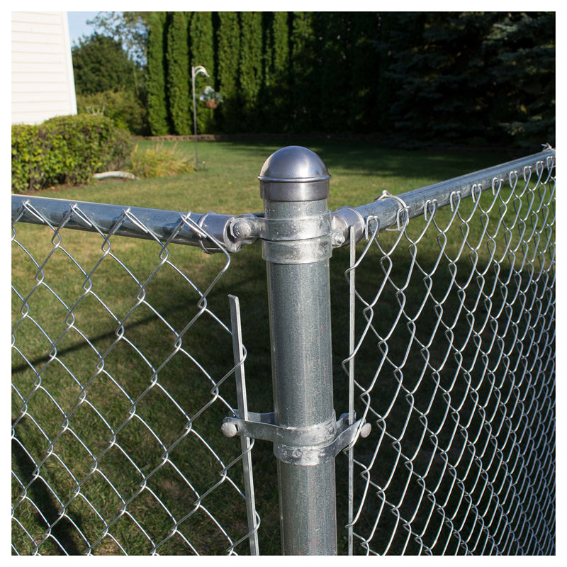 YardGard 3 in. H Silver Steel Chain Link Fence Corner Post Kit