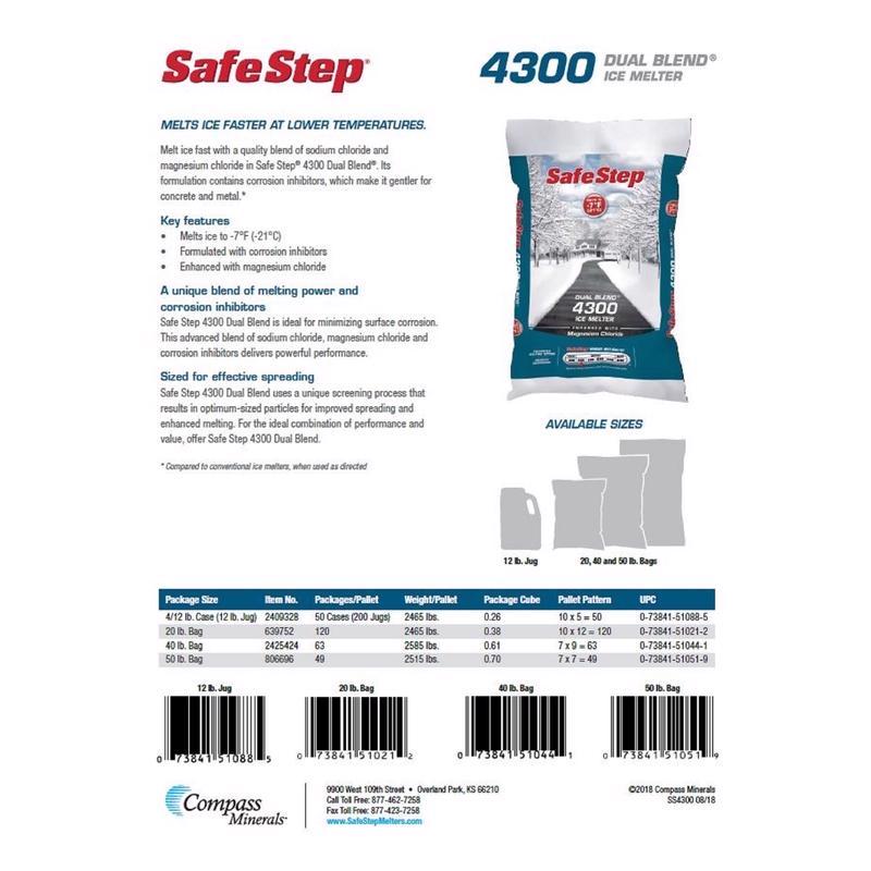 Safe Step Dual Blend 4300 Magnesium Chloride/Sodium Chloride Granule Ice Melt 12 lb