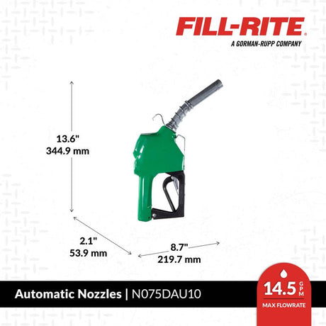 Fill-Rite Aluminum Fuel Nozzle With Hook