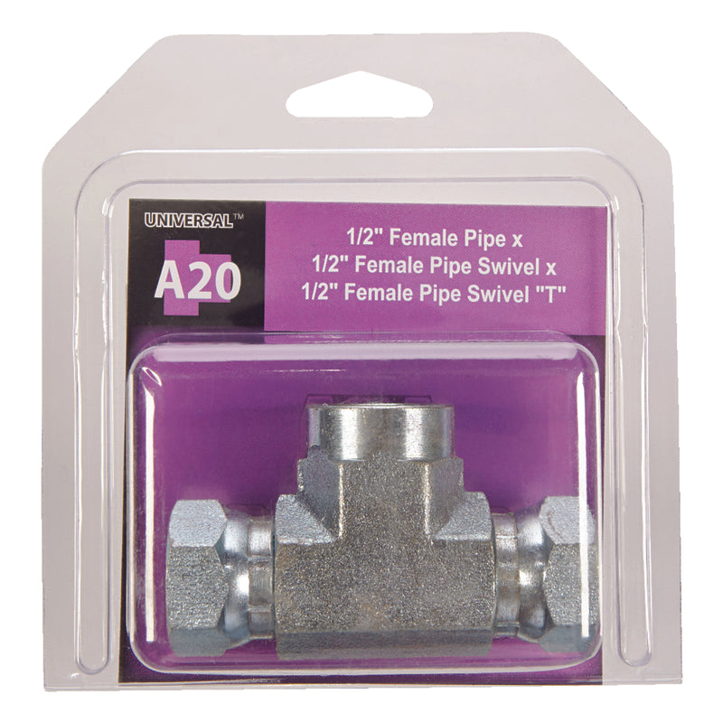 Apache Steel 1/2 in. D X 1/2 in. D T-Hydraulic Adapter 1 pk