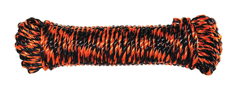 Ace 3/8 in. D X 100 ft. L Black/Orange Twisted Poly Truck Rope