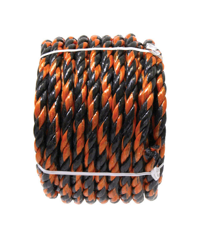 Ace 1/2 in. D X 50 ft. L Black/Orange Twisted Poly Truck Rope