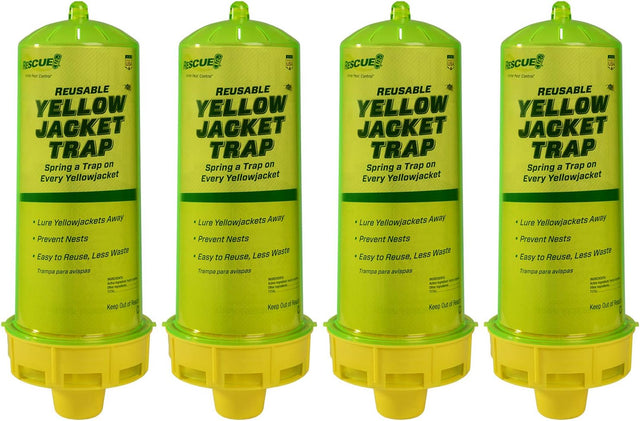 RESCUE! Reusable Yellowjacket Trap – Includes Attractant - 4 Traps