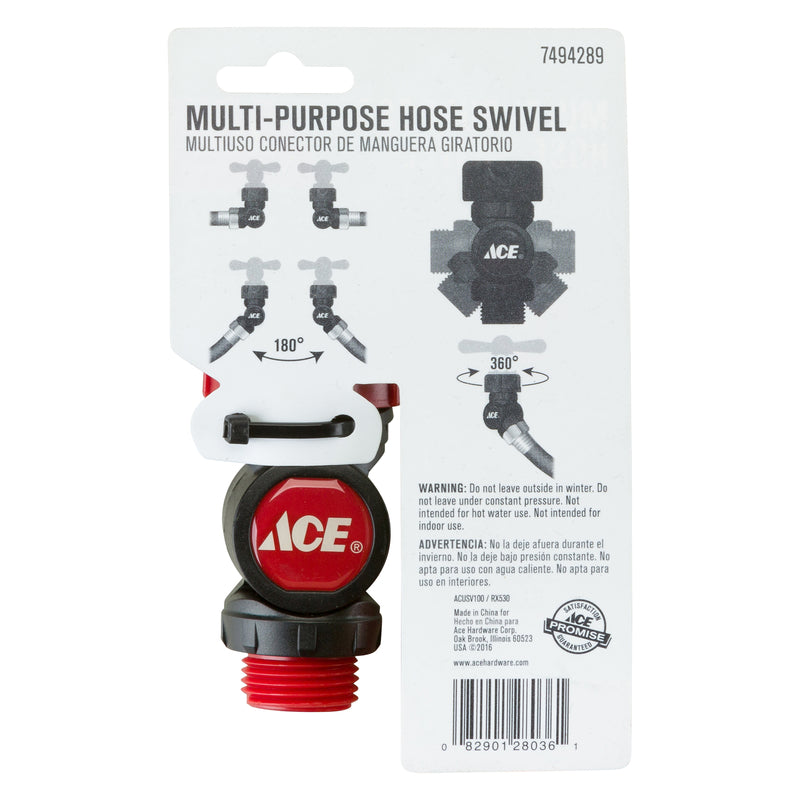 Ace 5/8 in. Plastic Threaded Male/Female Swivel Hose Connector
