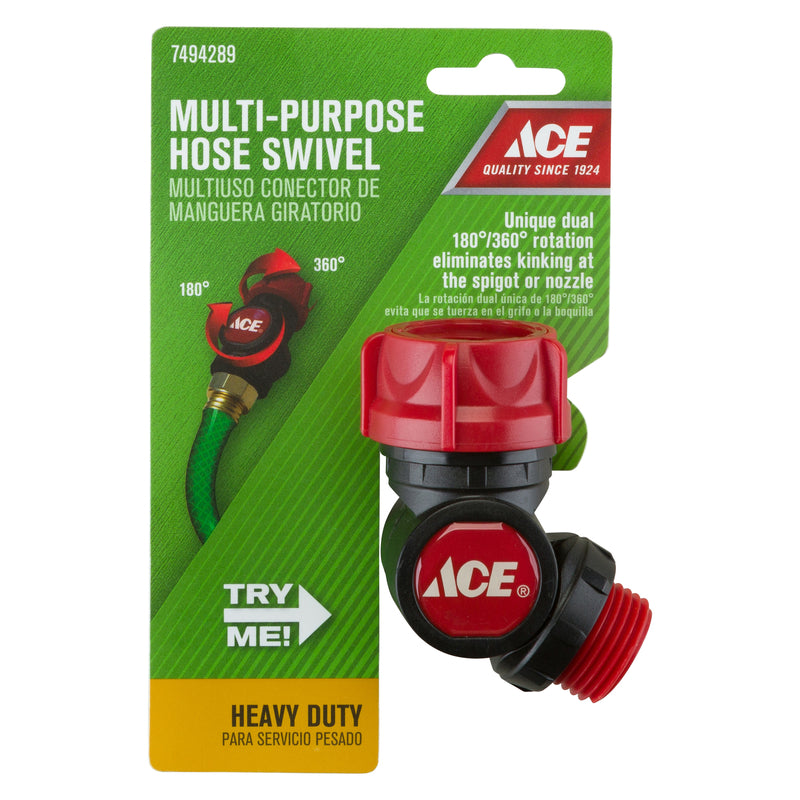 Ace 5/8 in. Plastic Threaded Male/Female Swivel Hose Connector