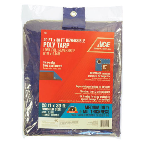 TARP POLY BLUE/BRN20X30