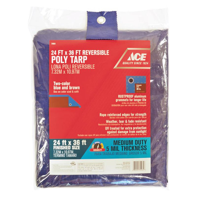 TARP POLY BLUE /BRN24X36