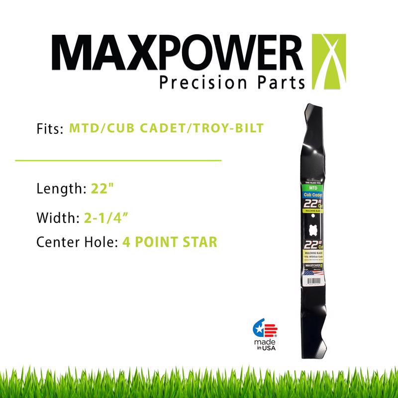 MaxPower 22 in. Mulching Mower Blade For Walk-Behind Mowers 1 pk
