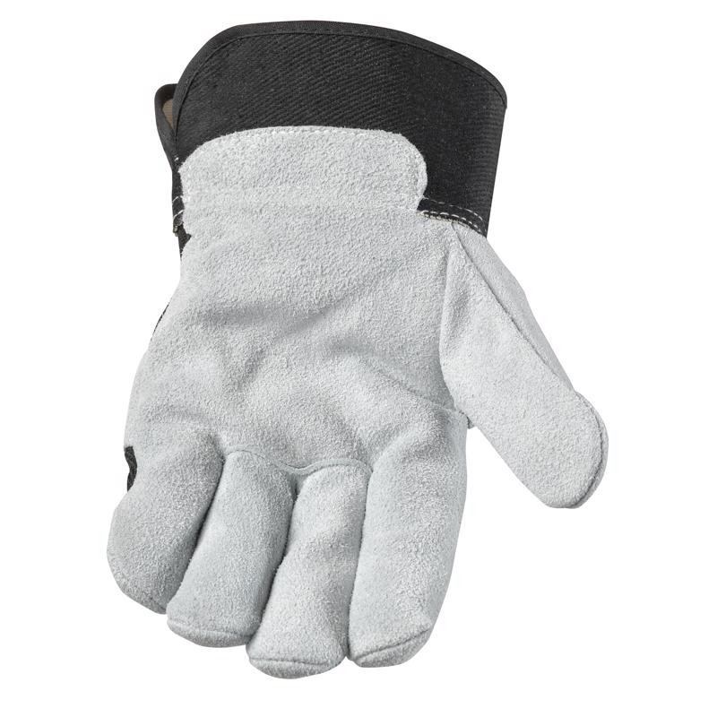 Ace Men's Indoor/Outdoor Work Gloves Black/Gray L 1 pair