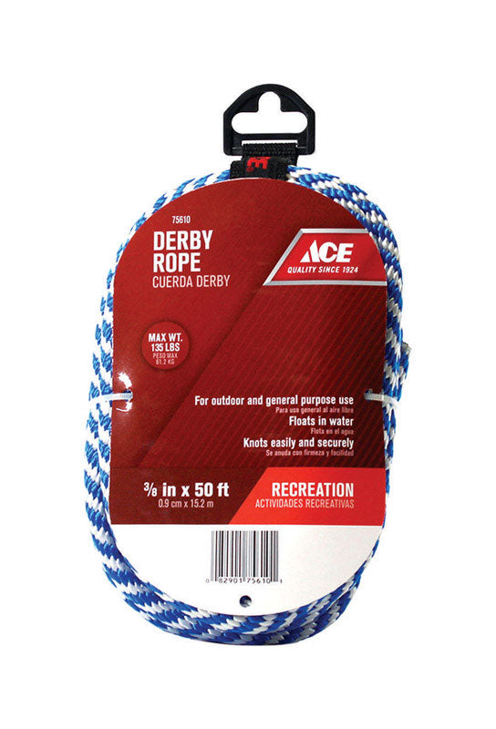 ROPE DERBY BL/WH 3/8X50'