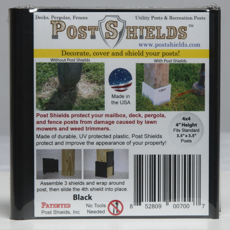 Post Shields Inc. 4 in. H X 4 in. W X 4 in. L Plastic Black Fence Post Protection