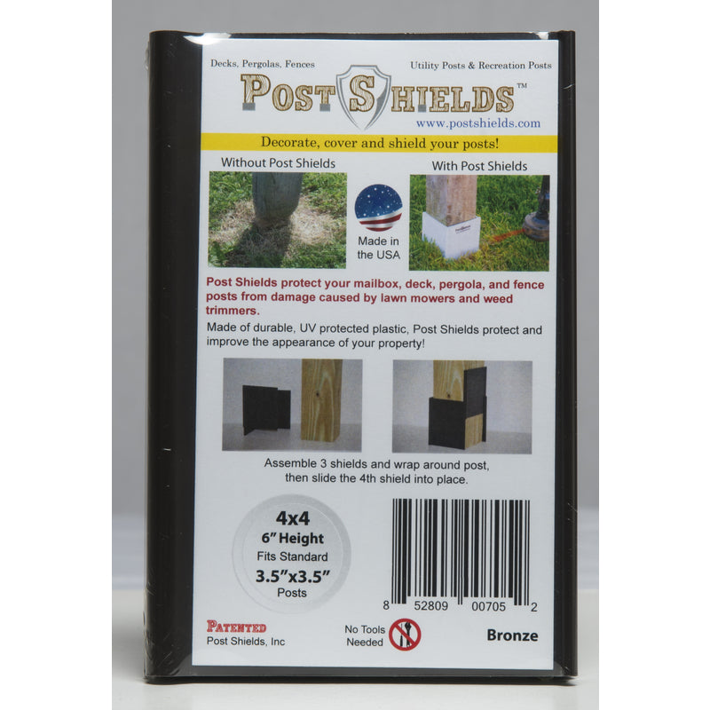 Post Shields Inc. 6 in. H X 4 in. W X 4 in. L Plastic Brown Fence Post Protection