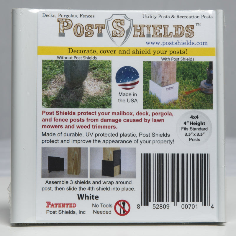 Post Shields Inc. 4 in. H X 4 in. W X 4 in. L Plastic White Fence Post Protection