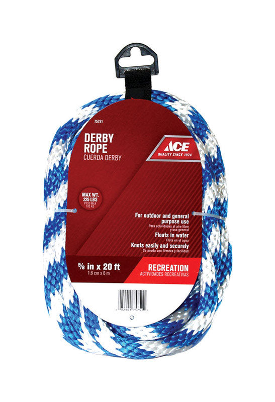 ROPE DERBY BL/WH 5/8X20'
