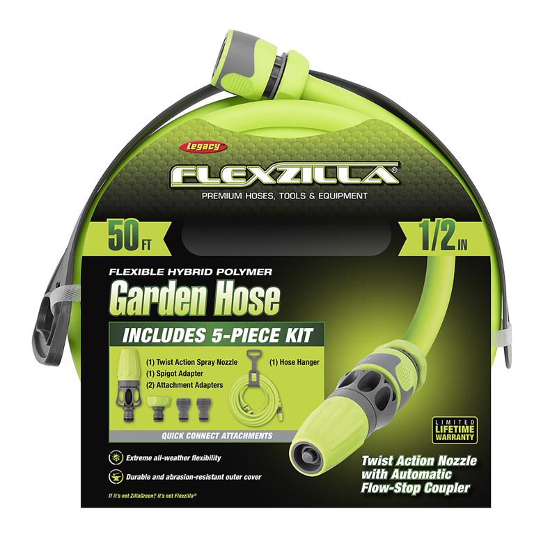 Legacy Flexzilla 1/2 in. D X 50 ft. L Premium Grade Garden Hose Kit