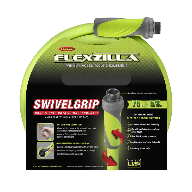 Legacy Flexzilla SwivelGrip 5/8 in. D X 75 ft. L Garden Hose