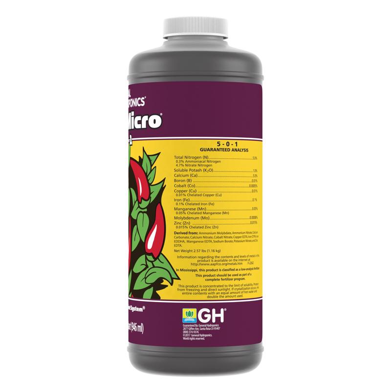 General Hydroponics Flora Micro Liquid Nutrient System 1 qt
