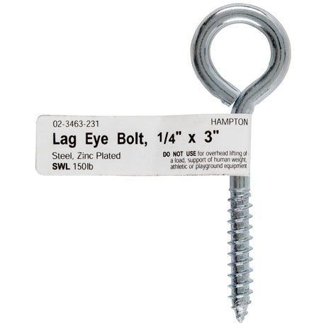 LAG EYE BOLT 1/4"X3"