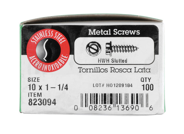 SCRW SM HEXSS10X1.25B100