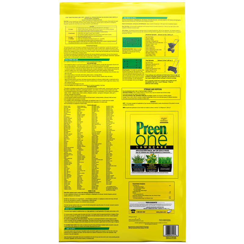 Preen One Lawncare Weed & Feed Lawn Fertilizer For All Grasses 5000 sq ft