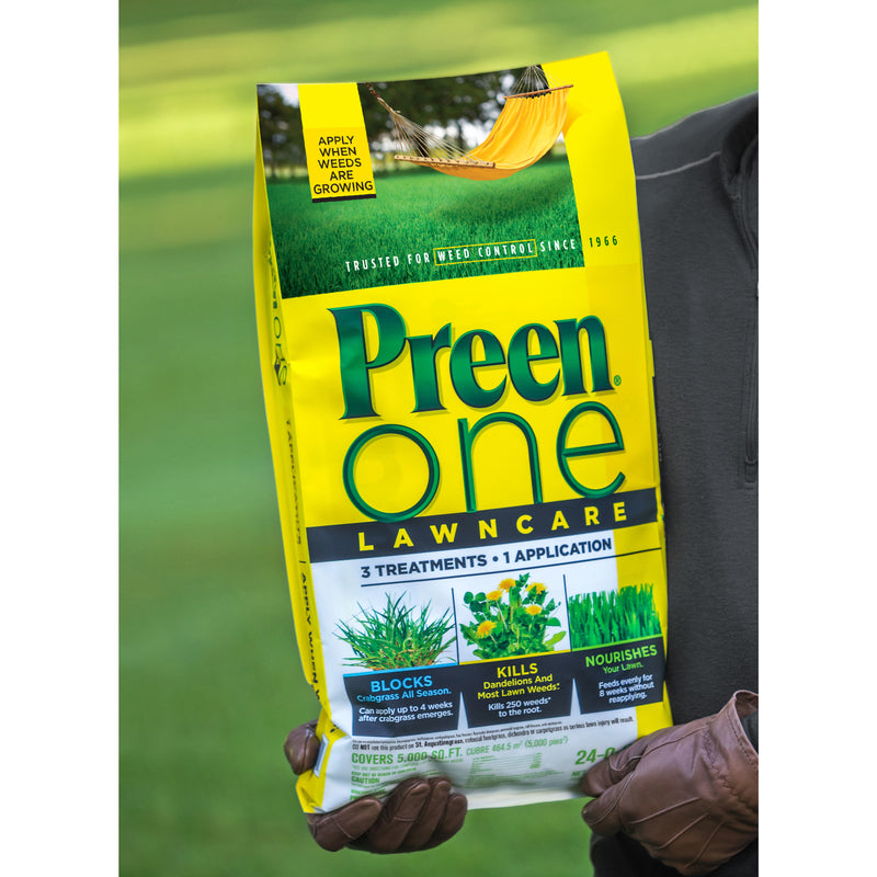 Preen One Lawncare Weed & Feed Lawn Fertilizer For All Grasses 5000 sq ft