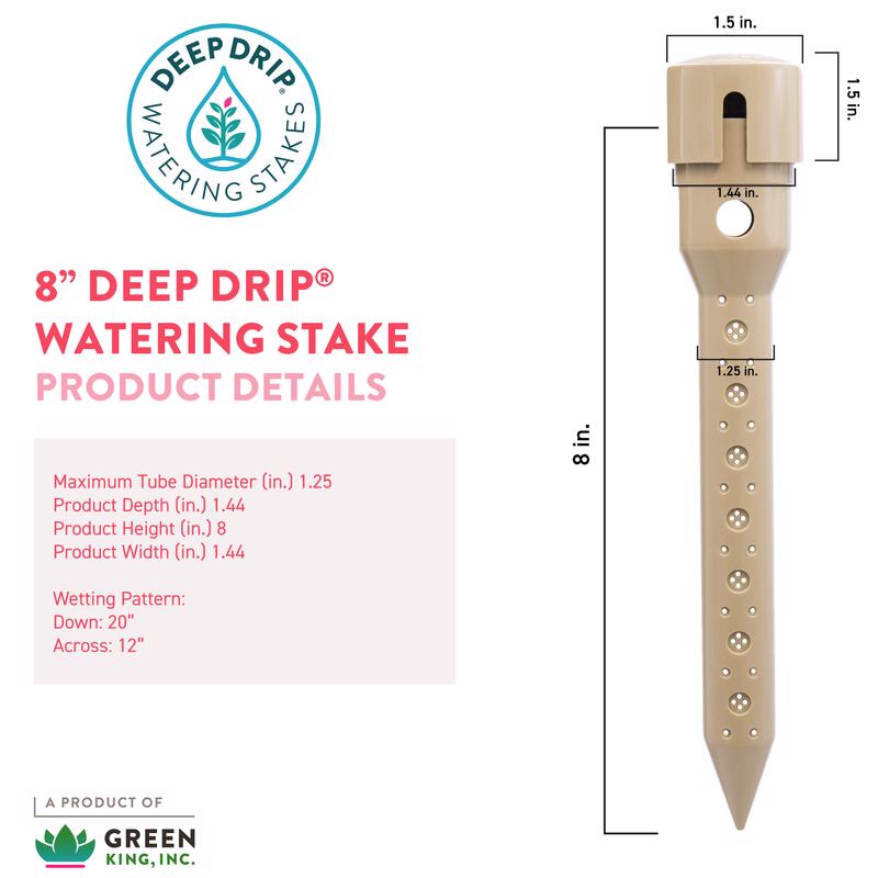 Deep Drip For 1/4 in. Tubing Drip Irrigation Watering Stake 8 in. H 1 pk