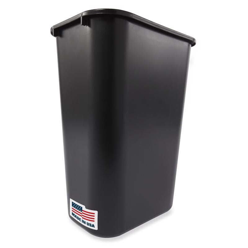 Rubbermaid Deskside 10.25 gal Black Resin Rectangle Garbage Can