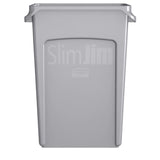 Rubbermaid Slim Jim 23 gal Gray Resin Garbage Can
