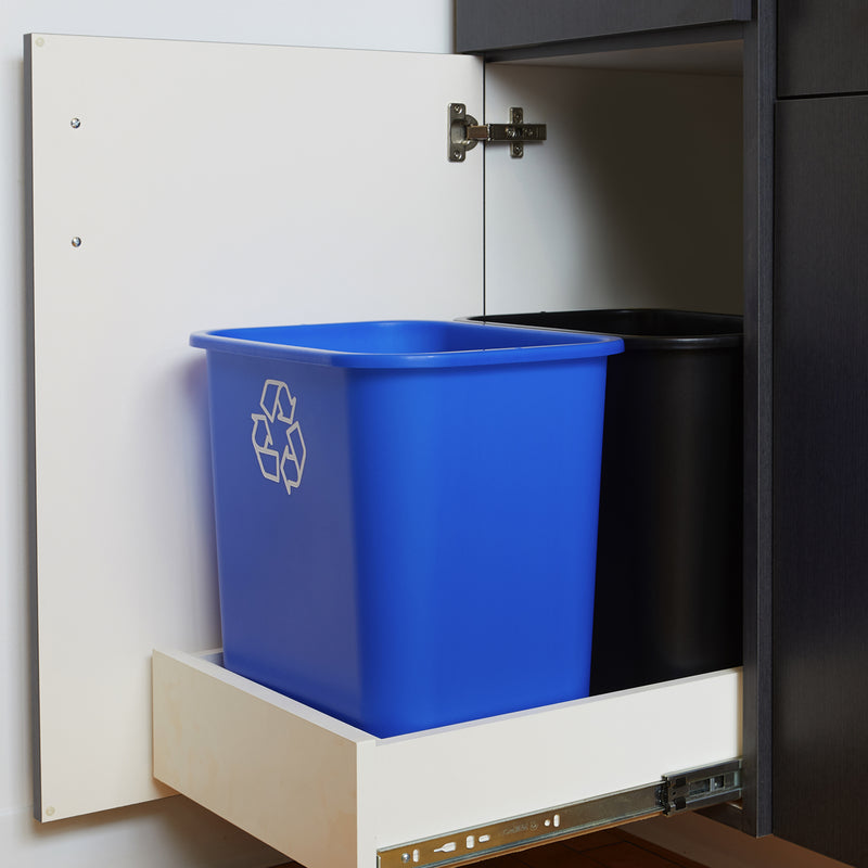 United Solutions 7 gal Blue Plastic Recycling Bin
